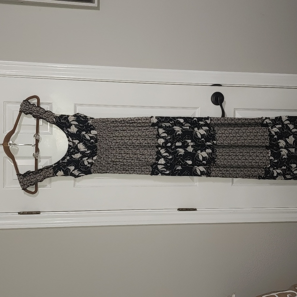 Jenny Helene Tiered Mixed Print Tiered Floral Maxi Dress Size Medium Y2K